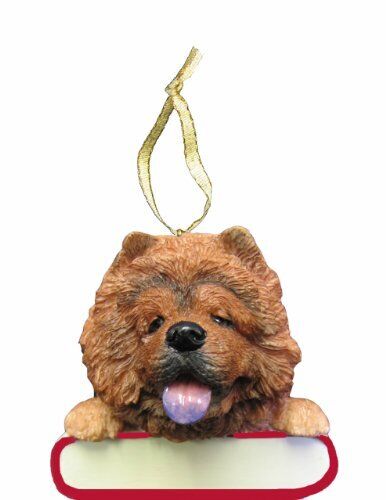 Chow Ornament "Santa's Pals" With Personalizable Name Plate