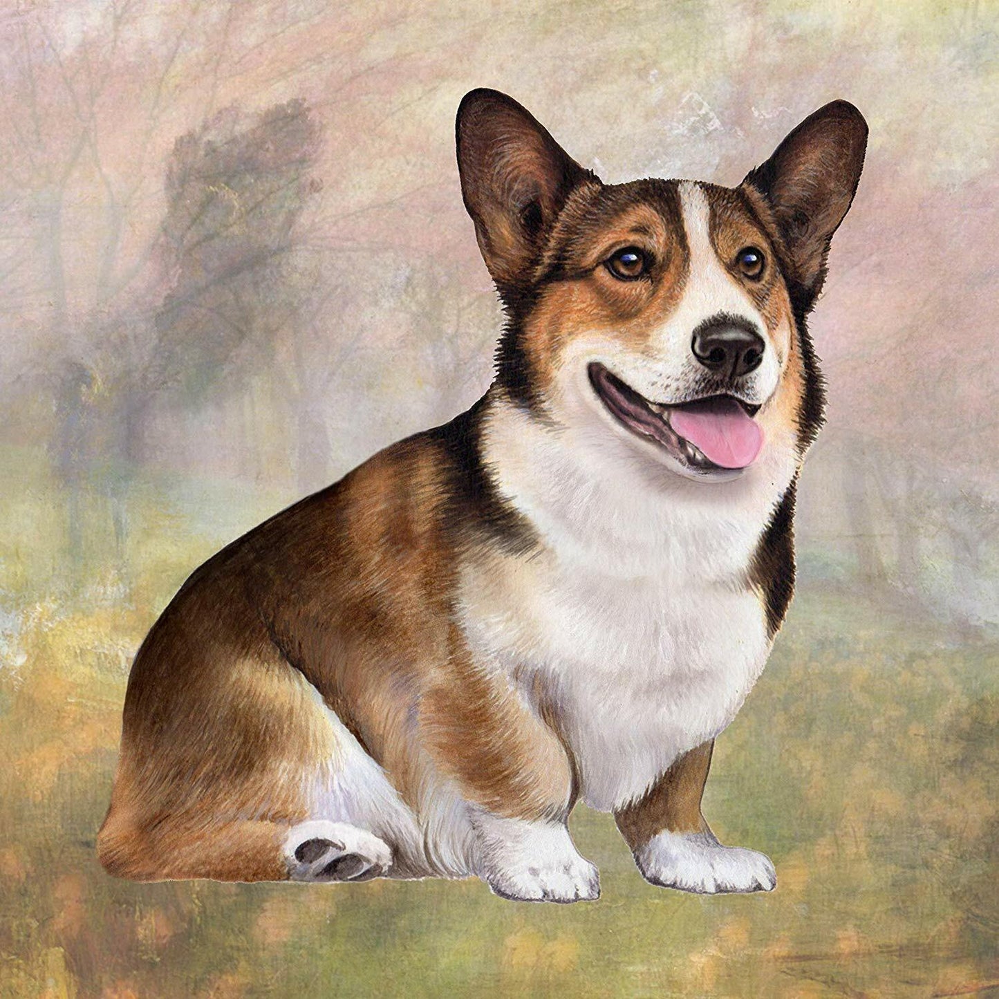 Welsh Corgi (Sitting) Tabletop Drink Coaster (1)