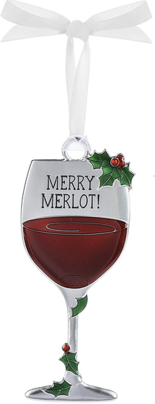 Ganz Merry Merlot Wine Metal Ornament - Merry Merlot