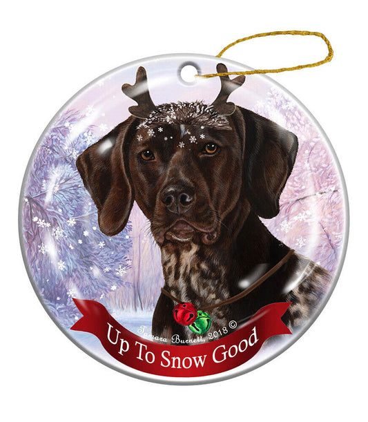 Holiday Pet Gifts German Shorthair Dog Porcelain Christmas Ornament
