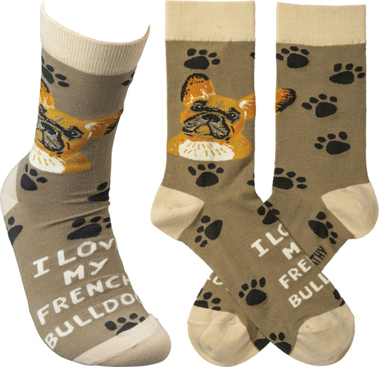 Primitives By Kathy Socks - I Love My French Bulldog