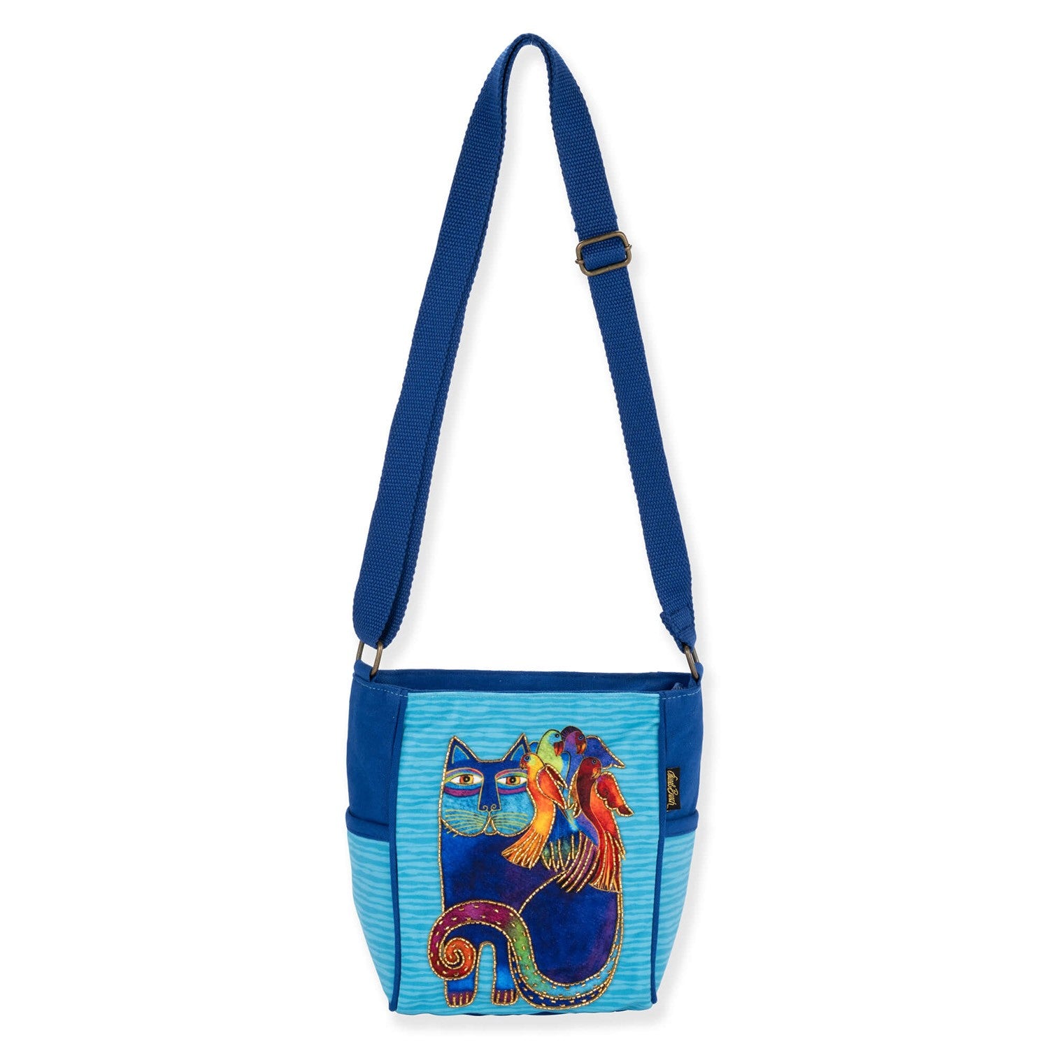 Laurel Burch Catmandu Cat Print Crossbody Bag, Shoulder Purse,  9" x 4" x 9"