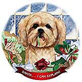 Lhasa Apso Cream Dog Porcelain Ornament Pet Gift 'Santa. I Can Explain!'