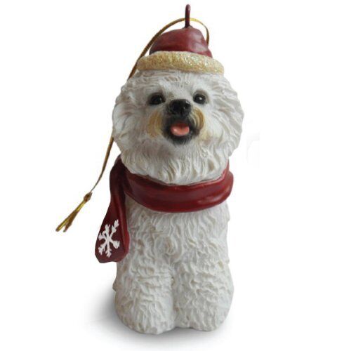 Littlegifts Bichon Frise Snowflake Scarf Dog Holiday Christmas Ornament