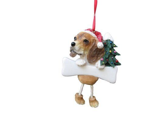 Beagle Ornament with Unique "Dangling Legs" Hand Painted and Easily Personalized