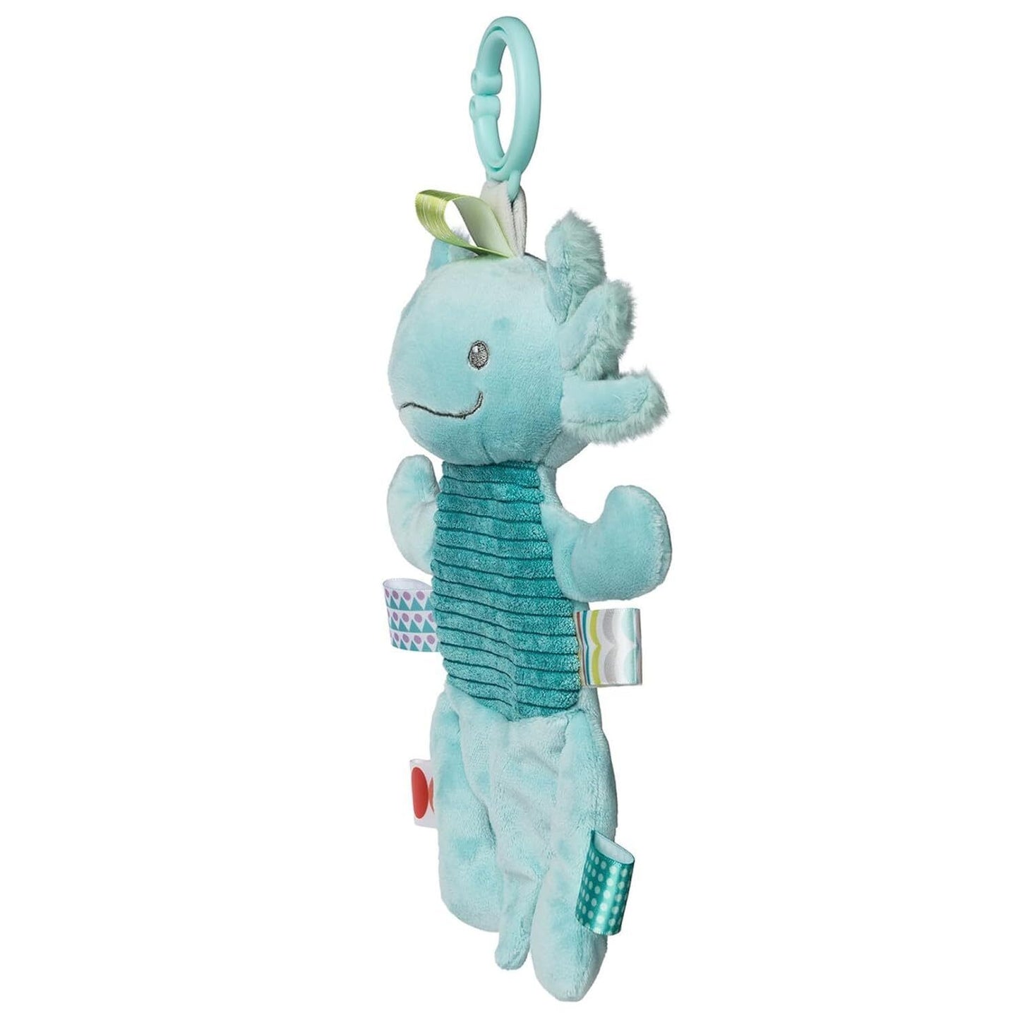 Mary Meyer Crinkie Teether Toy with Crinkle & Rattle, 9",  Fizzy Aqua Axolotl