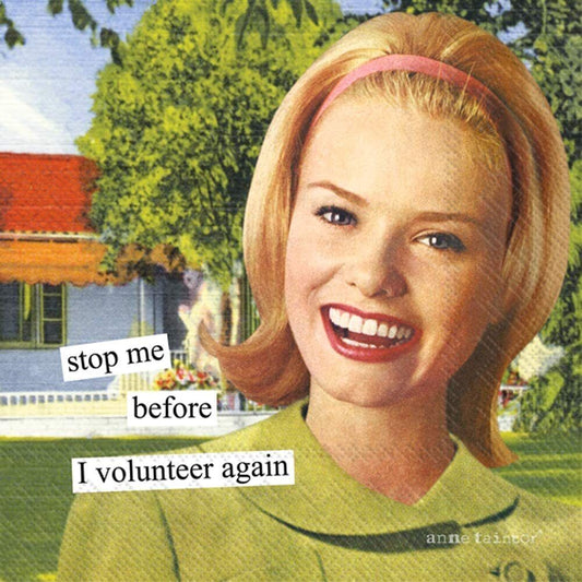 IHR Anne Taintor, Cocktail Beverage Paper Napkins, 5 x 5-Inches, Volunteer