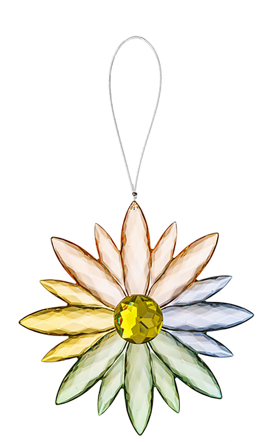 Ganz Acrylic Multi-Colored Jewel Flower - Yellow Center, 4.75"