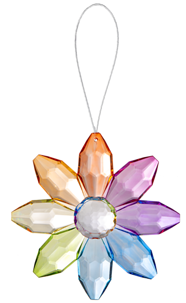 Ganz Crystal Expressions Rainbow Sweet Bloom Flower Ornament, 4.5" Diameter