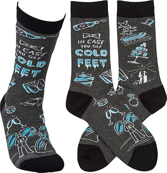 In Case You Get Cold Feet Wedding Socks Adult Unisex Primitives by Kathy