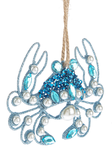 Ganz Coastal Blue Crab Ornament, Acrylic and Zinc, 4" W. x 3" L.