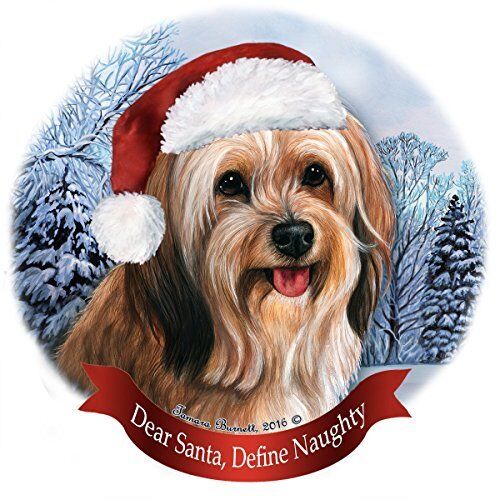 Holiday Pet Gifts Sable Tibetan Terrier Santa Hat Dog Porcelain Ornament