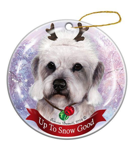 Holiday Pet Gifts Dandie Dinmont Pepper Dog Porcelain Christmas Ornament