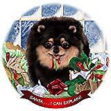 Pomeranian Black/Tan Dog Porcelain Ornament Pet Gift 'Santa. I Can Explain!'