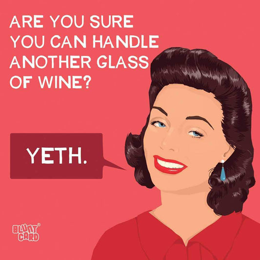 Paperproducts Design Another Glass of Wine Yeth Beverage Napkin, 5" x 5"