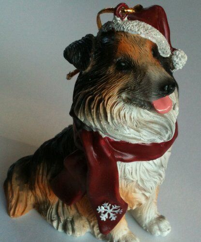 Littlegifts Australian Shepherd Snowflake Scarf Dog Holiday Christmas Ornament