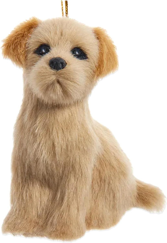 Kurt Adler F2242GO Furry Golden Retriever Dog 4" Hanging Christmas Ornament