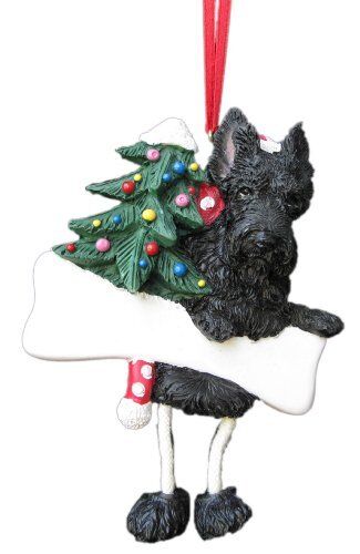 Scottish Terrier Ornament "Dangling Legs" Hand Painted and Easily Personalized