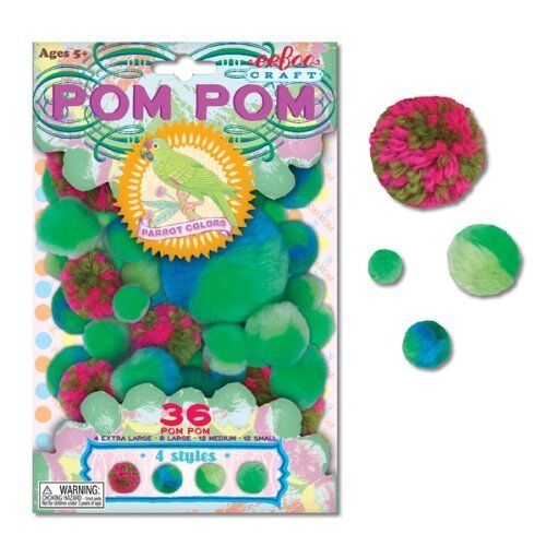 Parrot / Wreath Colors Green Pom Pom Craft Kit by eeBoo