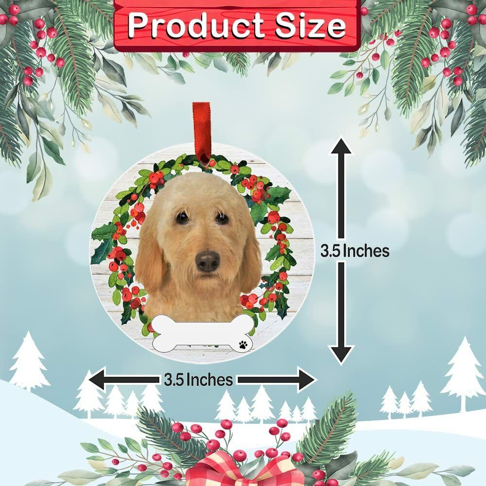 Labradoodle Ornament - E&S Pets, DIY Personalizable, Ceramic Round Ornament