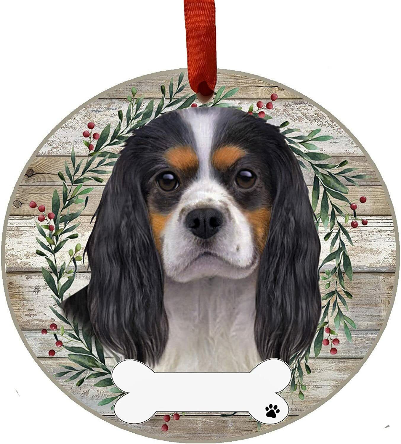 Cavalier King Charles - E&S Pets - DIY Personalizable, Ceramic Round Ornament