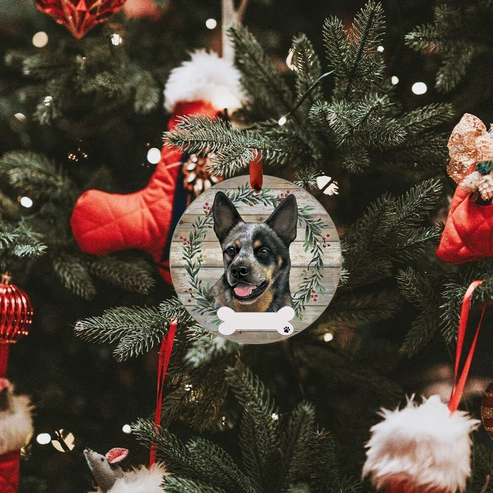 E&S Pets Australian Cattle Dog Ornament Personalizable, Ceramic Round Ornament