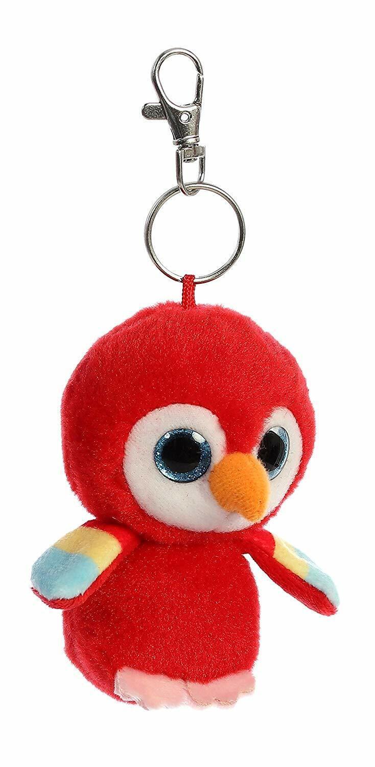 Aurora World Inc. YooHoo 3.5" Lora Scarlet Macaw Keychain Plush Stuffed Animal