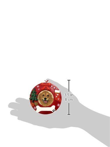 E&S Pets Golden Retriever Christmas Ornament Wreath Shaped Easily Personalized