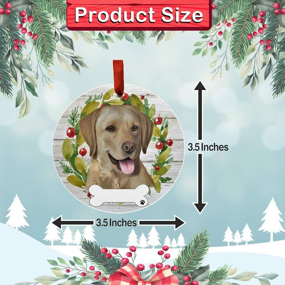 Yellow Lab Ornament - E&S Pets - DIY Personalizable, Ceramic Round Ornament