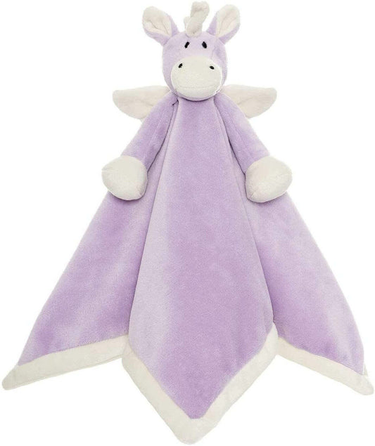 Teddykompaniet Diinglisar Purple Unicorn Plush Fleece Baby Blanket Snuggler, 13"