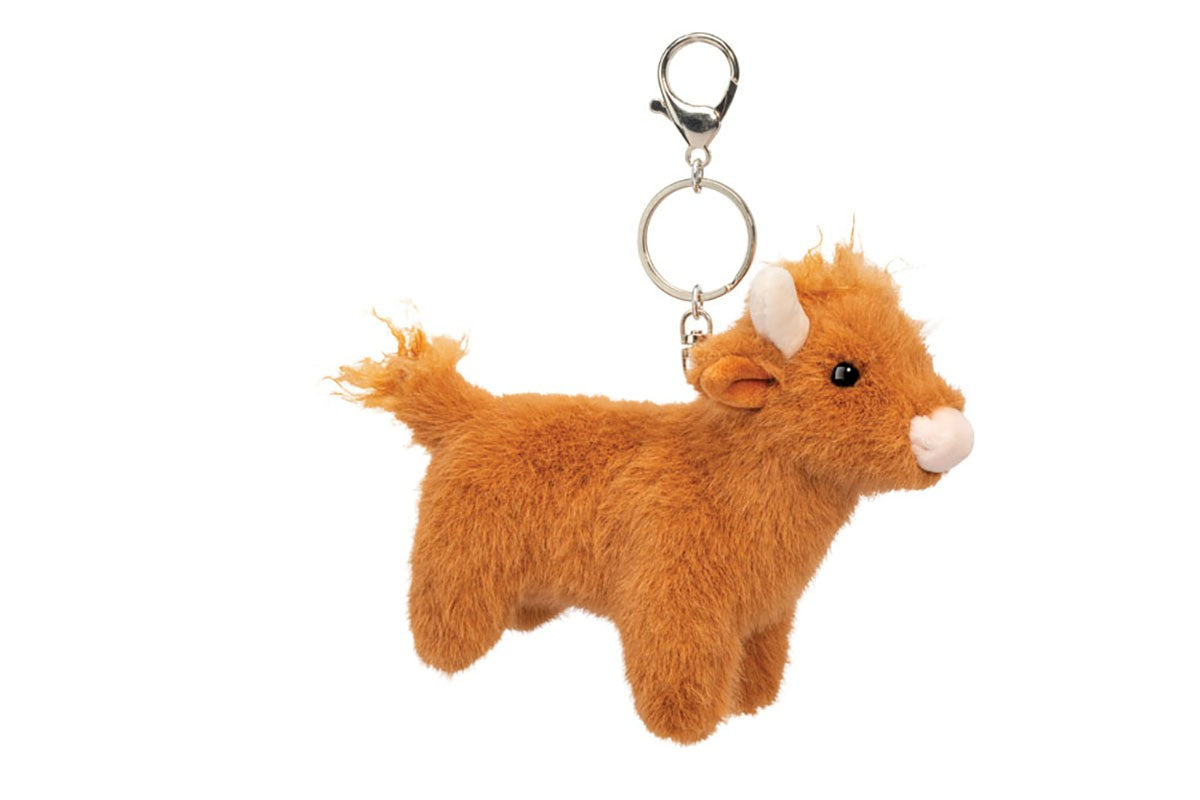 Douglas Toys Plush Stuffed Animal Backpack, Bag Charm, Highland Cow, 6"