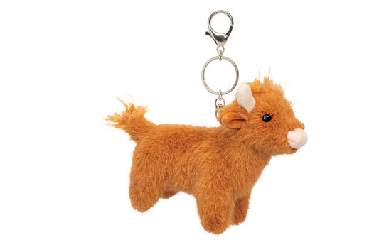 Douglas Toys Plush Stuffed Animal Backpack, Bag Charm, Highland Cow, 6"