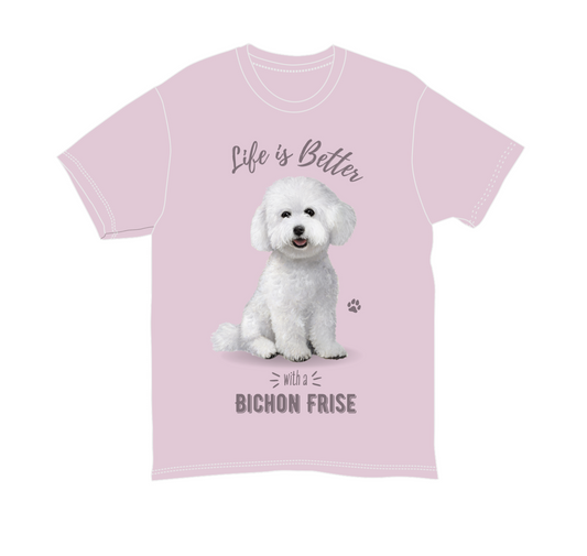 Bichon Frise Unisex 100% Cotton T-Shirt - Super Soft & Comfortable, Small