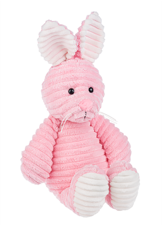 Ganz Ribbles Pink Bunny Corduroy Plush Stuffed Animal Toy, 12"