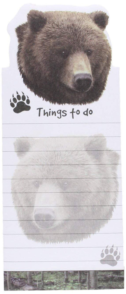 "Grizzly Bear Magnetic List Pads" Uniquely Shaped Sticky Notepad