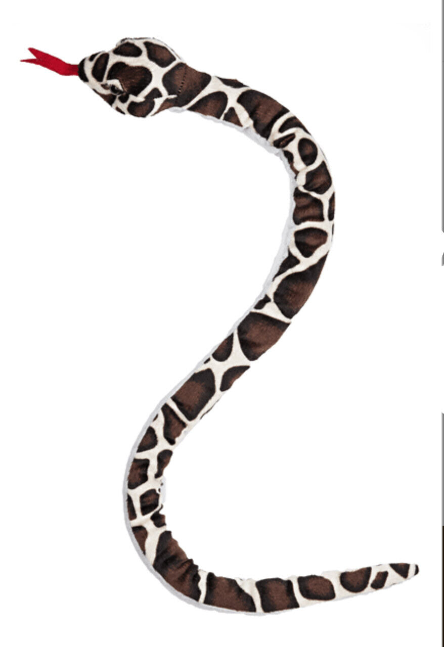 Brown and Black Spotted Snake Plush Stuffed Animal Toy - By Ganz, 35"