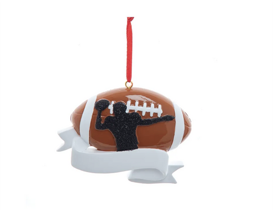 Kurt Adler Football Silhouette Ornament For Personalization - 3.5"