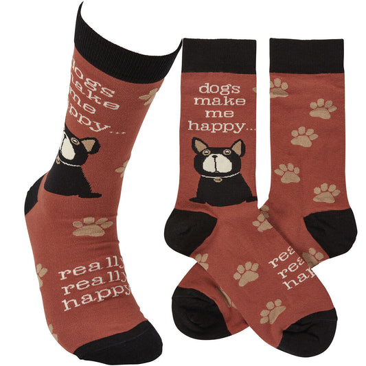 Primitives by Kathy - Dogs Make Me Happy Socks - 116519