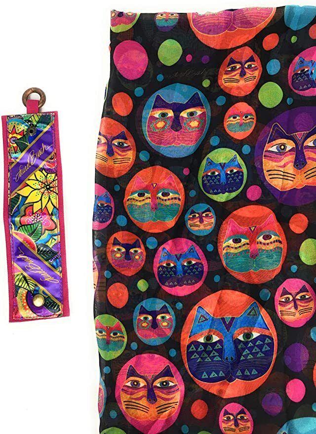 Laurel Burch Artistic Infinity Scarf Collection (Laurel Burch Dottie Cats)