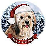 Holiday Pet Gifts Tibetan Terrier Cream Dog Santa Hat Porcelain Ornament