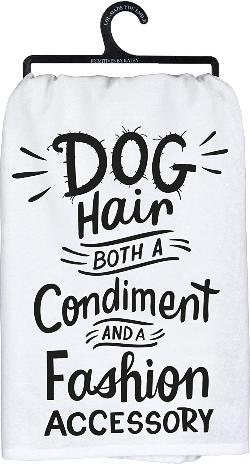 Primitves By Kathy Dish Towel, 28", Dog Hair Condiment and Fashion Accessory