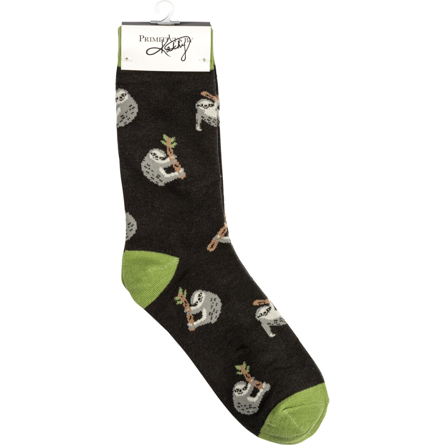 Primitives by Kathy Box Sign/Sock Set - Don't Hurry Be Happy Sloth