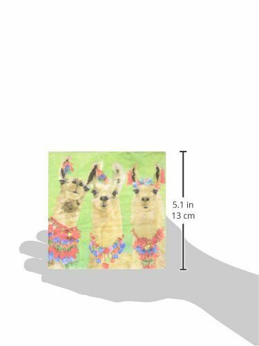 Paperproducts Design PPD Llama Amigos Beverage/Cocktail Paper Napkins, 5"x5"