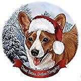 Holiday Pet Gifts Cardigan Corgi Red/White Dog Santa Hat Porcelain Ornament