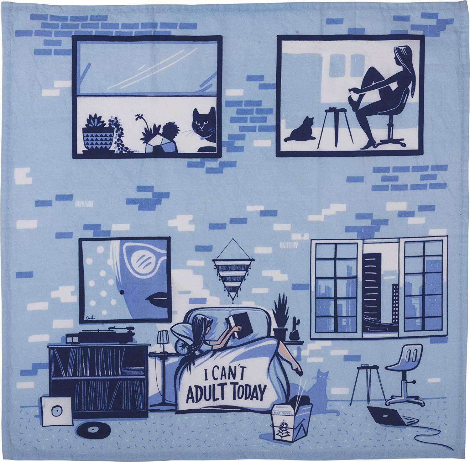 Primitives by Kathy Kitchen Towel - I Can't Adult Today Dish Towel Cotton