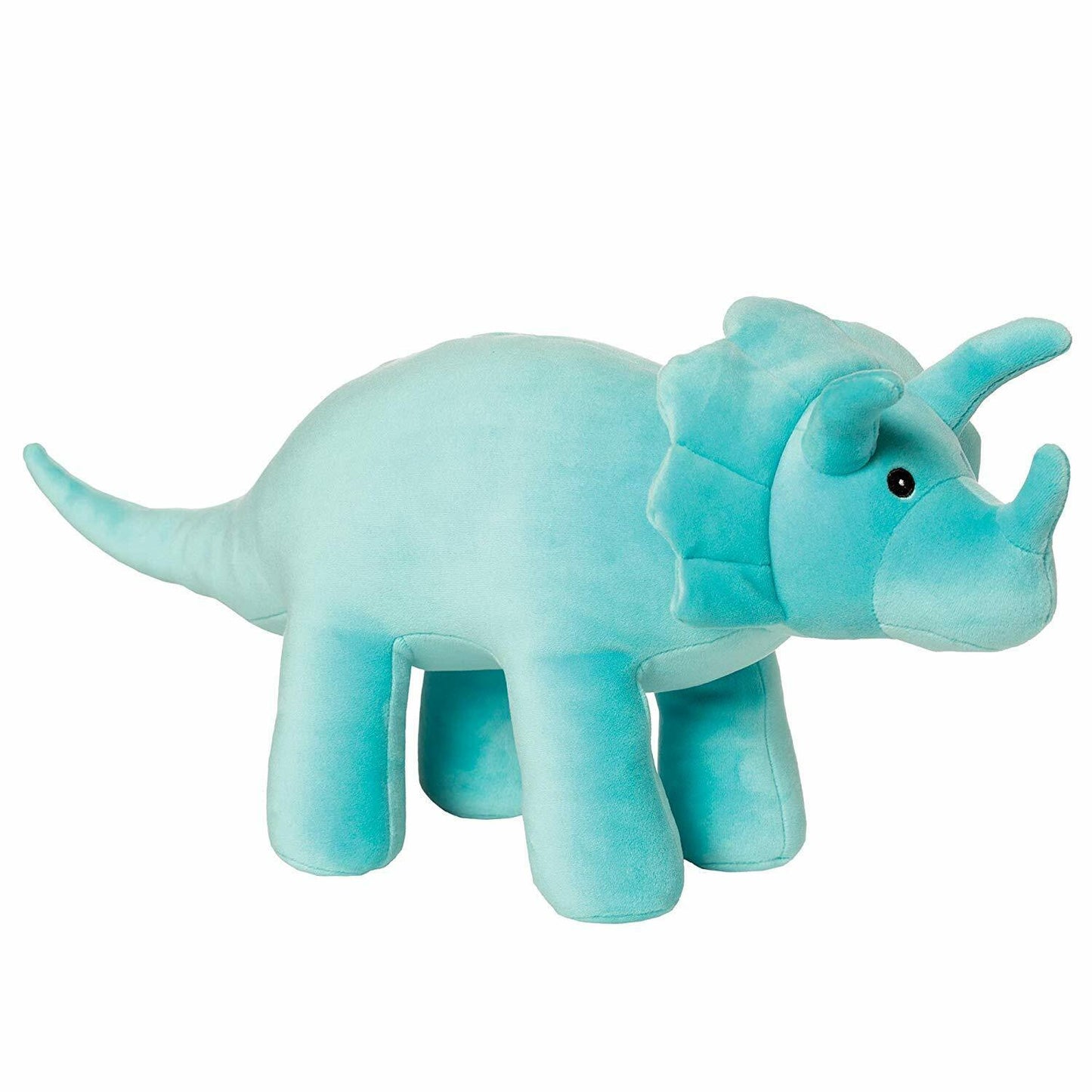 Manhattan Toy Spike Velveteen Triceratops Dinosaur Stuffed Animal, 9.5", Aqua