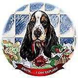 English Cocker Tricolor Dog Porcelain Ornament Pet Santa I Can Explain!