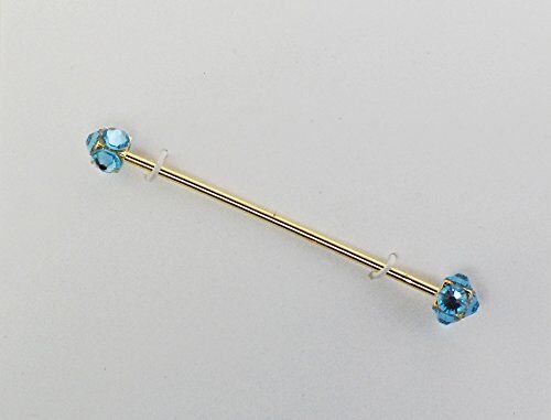 Finishing Touch Crystal Collar Bar - Aqua/gold