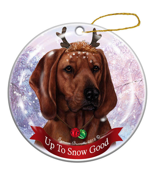 Holiday Pet Gifts Redbone Coonhound Dog Porcelain Christmas Ornament