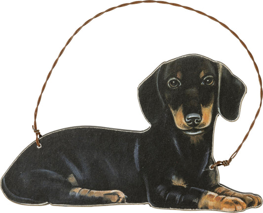 Primitives By Kathy Black Dachshund Christmas Ornament